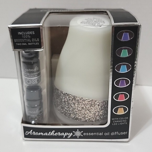 GOLDESSENCE  Aroma Therapy Essential Oil Sparkle Color Changing Diffuser NIB - Picture 1 of 8